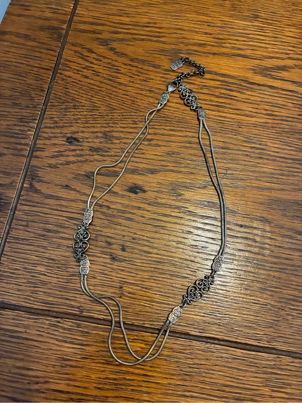Delicate Filigree Multi-Strand Necklace - Silver Tone